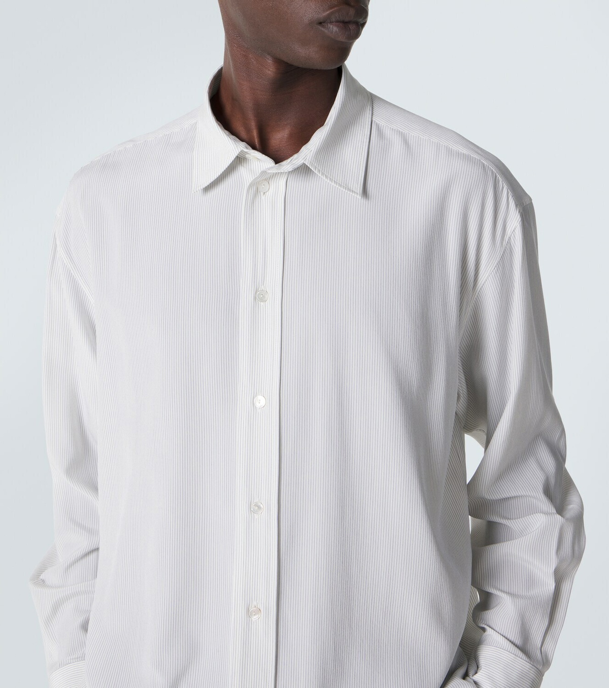 The Row Granada striped silk shirt