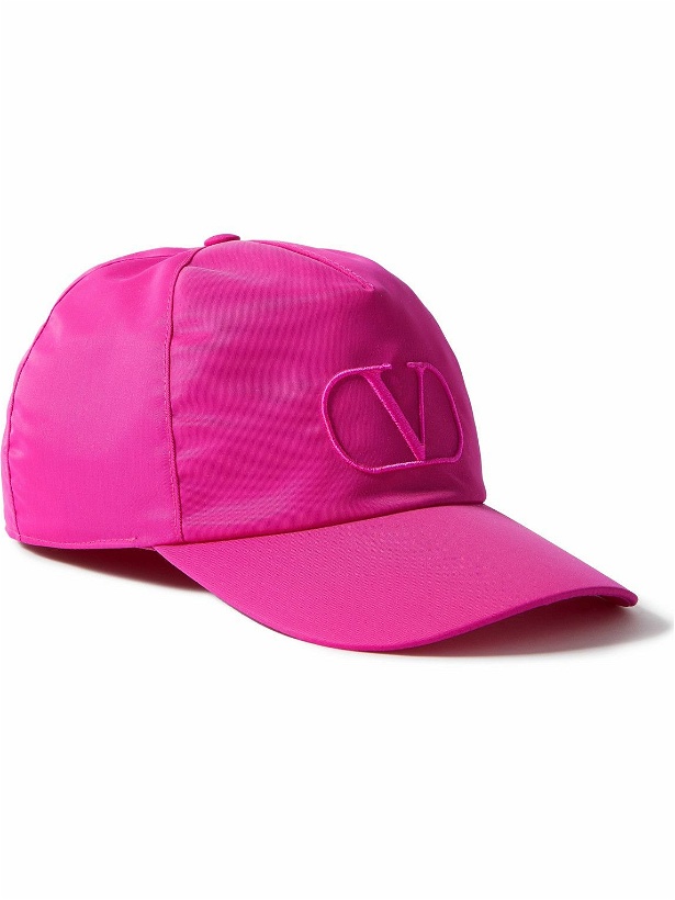 Photo: Valentino - Valentino Garavani Logo-Embroidered Shell Baseball Cap - Pink