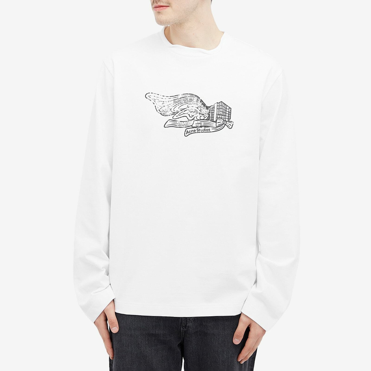 Acne Studios Men's Edden Logo Wings Long Sleeve T-Shirt in