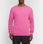 Ralph Lauren Purple Label - Cable-Knit Cashmere Sweater - Men - Pink