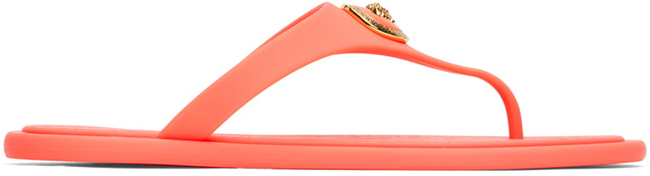 Photo: Versace Orange Alia Flat Rubber Sandals