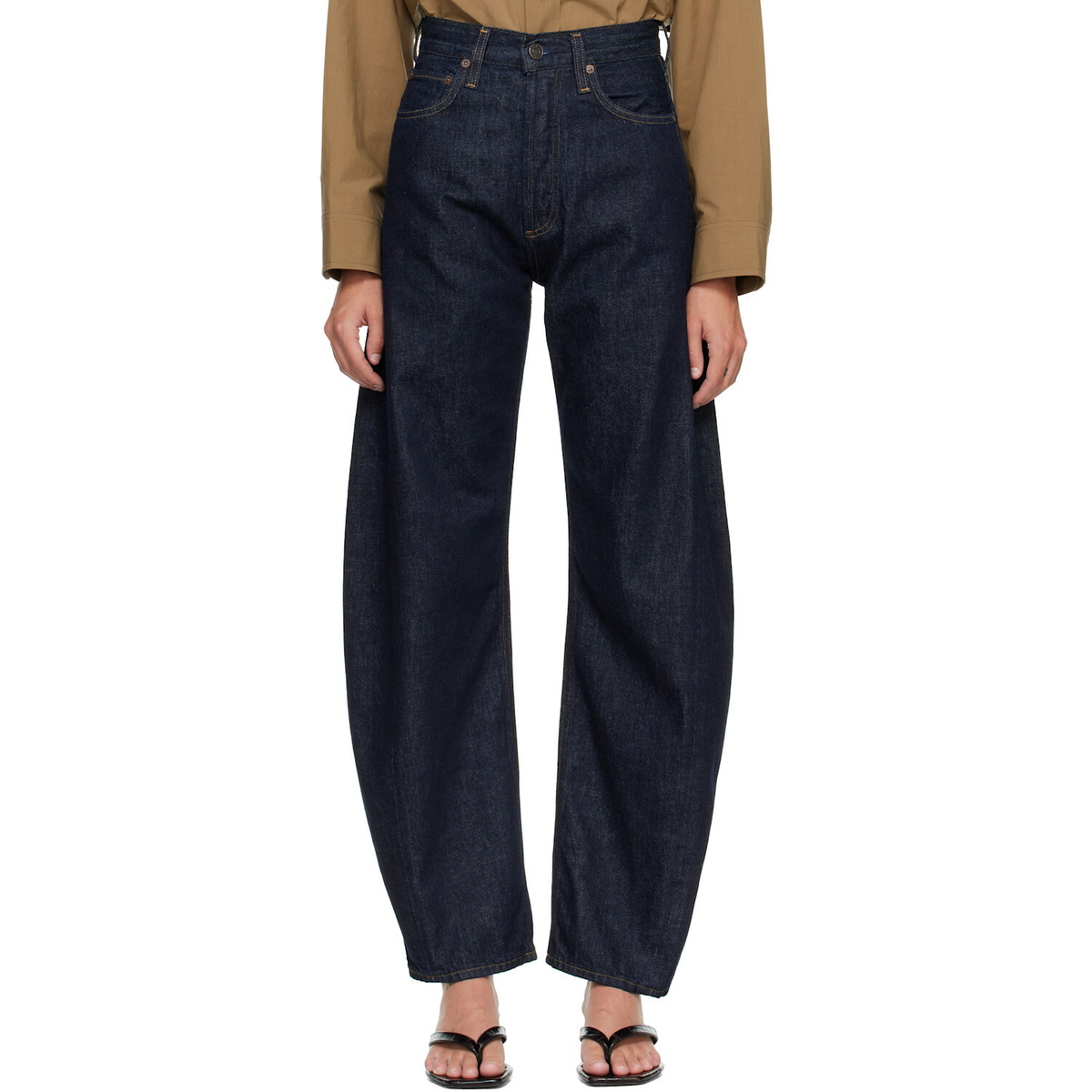 AGOLDE Navy Luna High Rise Pieced Taper Jeans