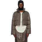 Rick Owens Moncler + Rick Owens Gray Cropped Cyclopic Down Jacket