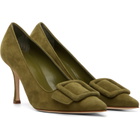 Manolo Blahnik Khaki Maysalepump 90 Heels