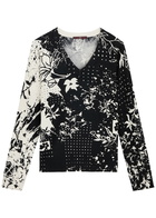 High Lucky Dip Printed Fine-knit Jumper Black