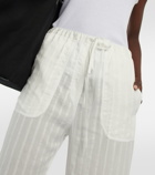 Toteme High-rise wide-leg striped pants