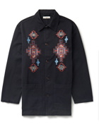 Nudie Jeans - Embroidered Cotton-Twill Coat - Blue