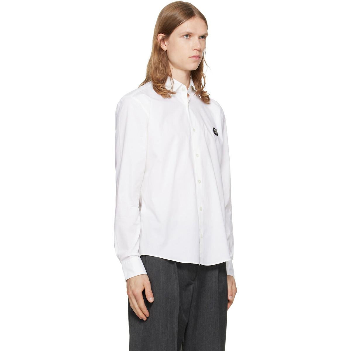 Hugo White Stretch-Cotton Canvas Slim-Fit Shirt