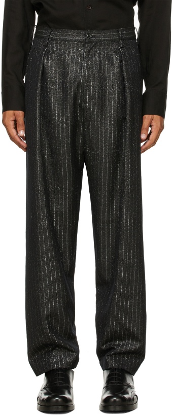 Photo: Sulvam Grey Glitter Stripe Tapered Trousers