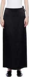 Filippa K Black Crinkled Pencil Maxi Skirt