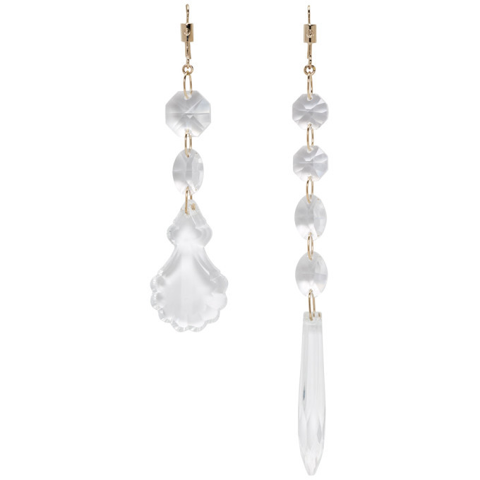 Photo: MM6 Maison Margiela Gold Mismatched Crystal Charm Earrings