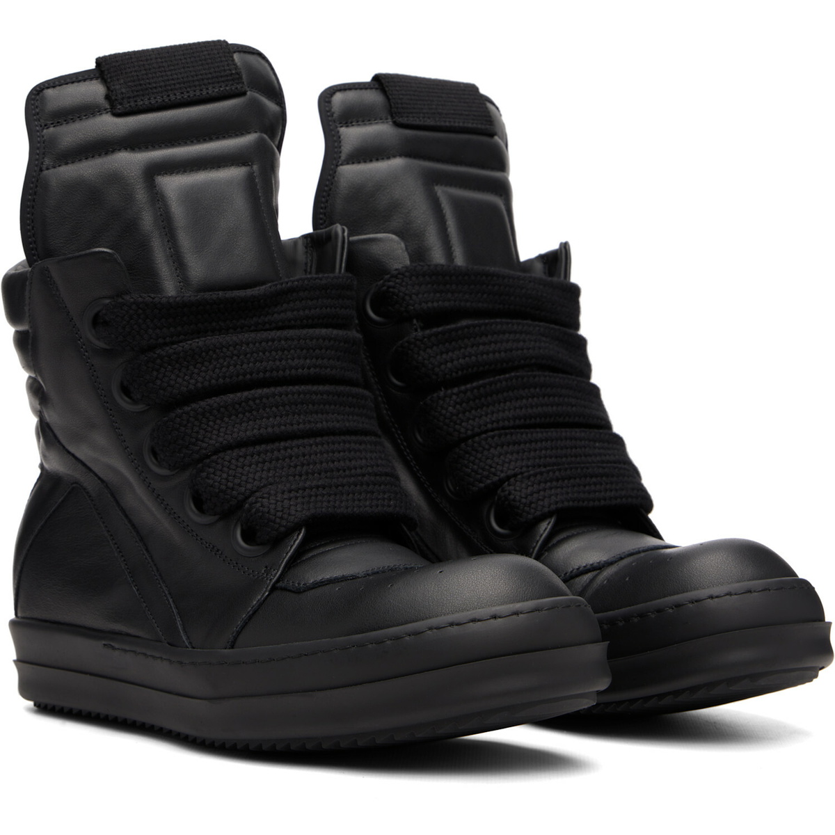 Rick Owens Black Tower Jumbolace Geobasket Sneakers