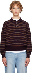 Dunst Brown Collared Striped Polo