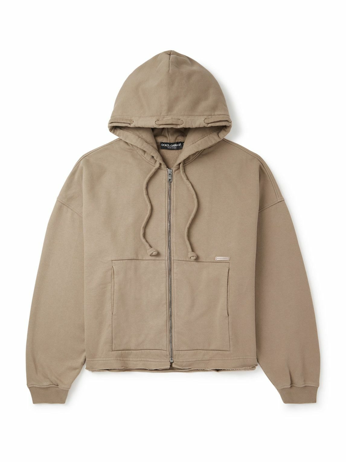 DOLCE & GABBANA oversized hoodie with hood and logo print Black