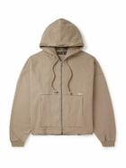 Dolce&Gabbana - Oversized Logo-Appliquéd Cotton-Jersey Zip-Up Hoodie - Brown