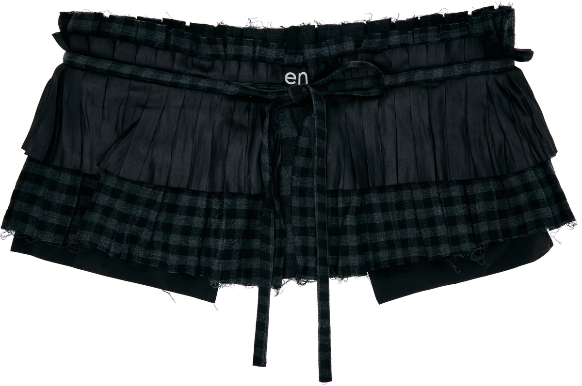 スカート OPENYY PLEATS LAYERED POCKET BELT, KHAKI OPEN YY Khaki Pleats Layered Pocket Belt OPEN YY