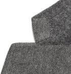 Kingsman - Grey Slim-Fit Herringbone Wool and Cashmere-Blend Blazer - Gray