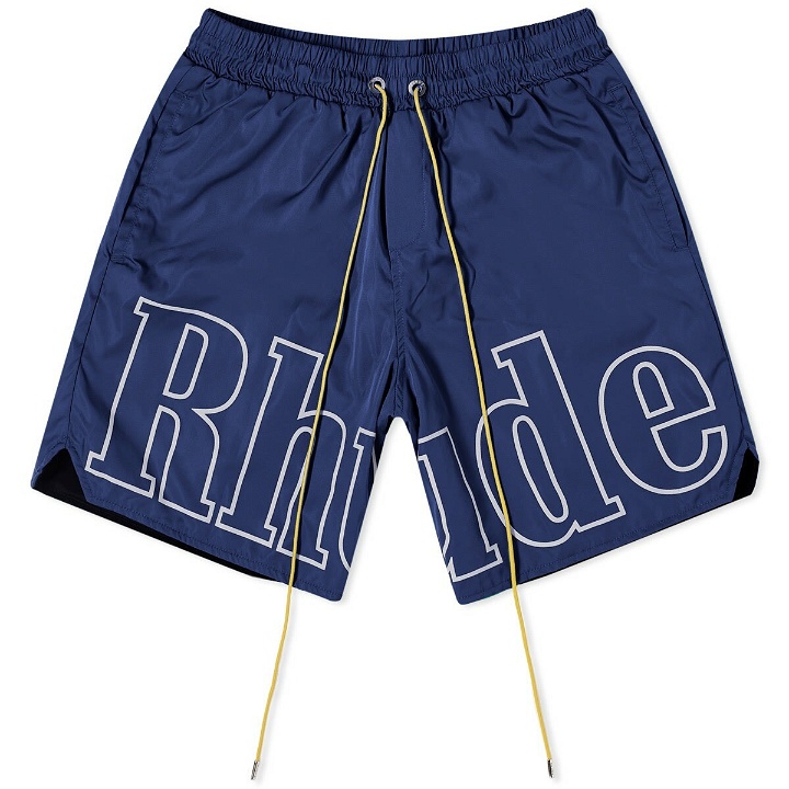 Photo: Rhude Men's Logo Track Shorts in Navy