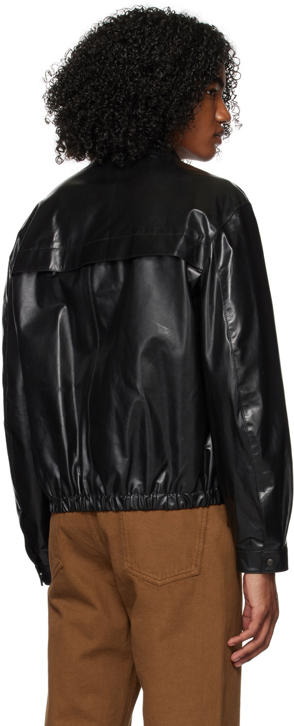【関税込み】LEMAIRE ブラック ベルト ツーポケット ジャケット LEMAIRE Black Band Collar Leather Jacket Lemaire