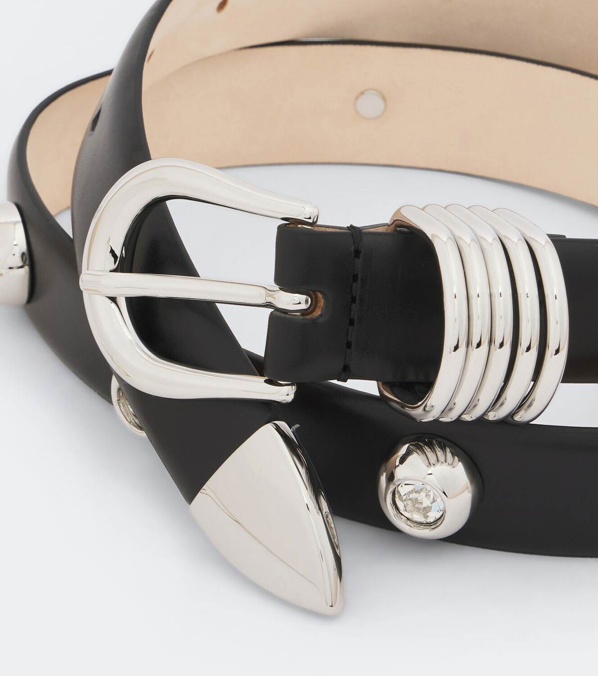 Déhanche Hollyhock embellished leather belt