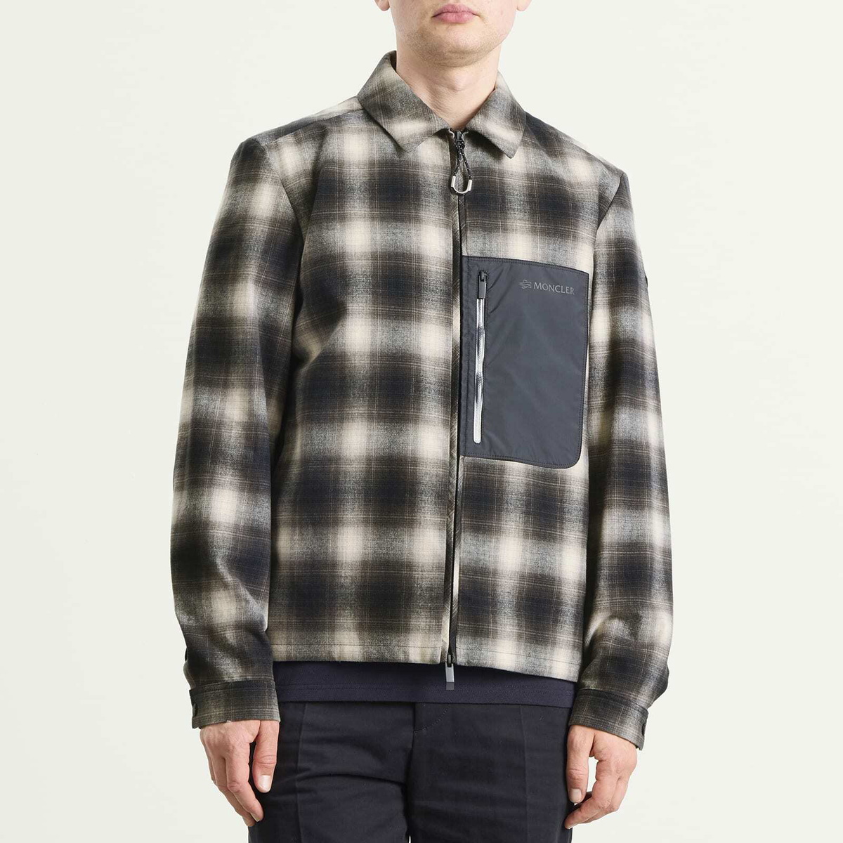 Moncler Men's Cornisello Check Shirt Jacket in Black