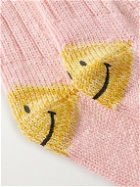 KAPITAL - Intarsia Cotton-Blend Socks - Pink