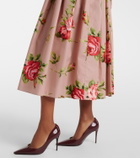 Dolce&Gabbana Floral belted cotton midi dress