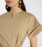 Patou Gathered cotton midi dress
