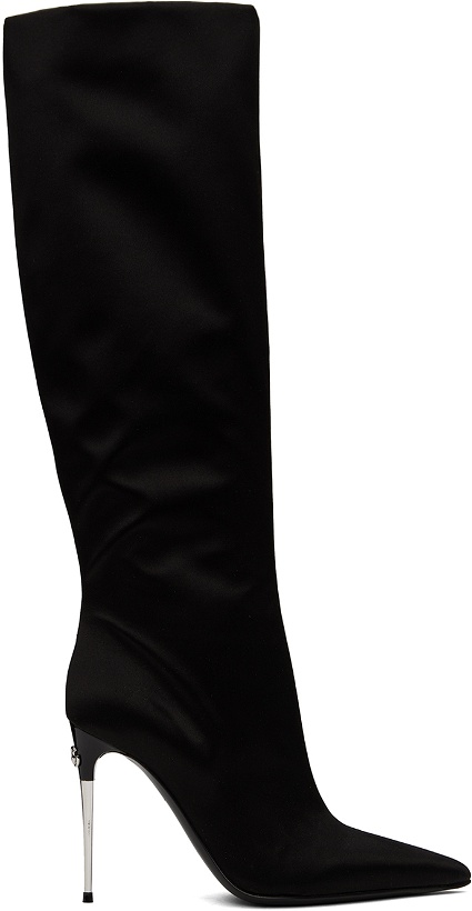 Photo: Dolce&Gabbana Black Satin Tall Boots