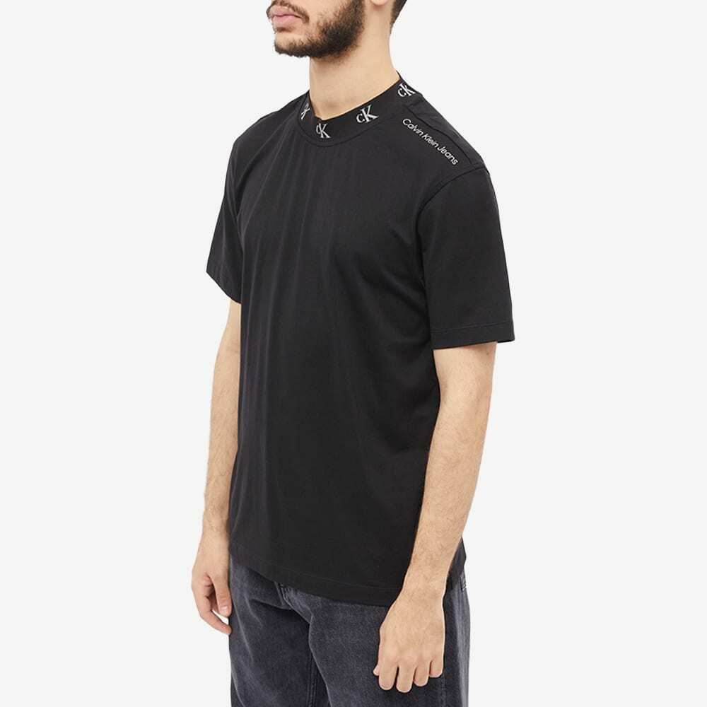 Calvin Klein Men\'s Ck Black T-Shirt Calvin Klein in Logo Jacquard