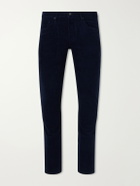 TOM FORD - Slim-Fit Cotton-Blend Corduroy Trousers - Blue