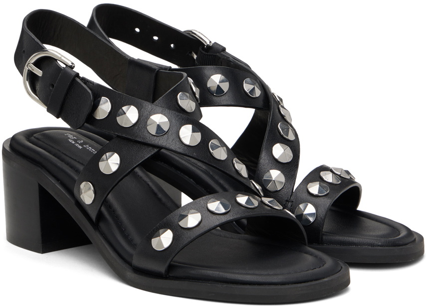 rag & bone Black Geo Stud Block Heeled Sandals Rag and Bone