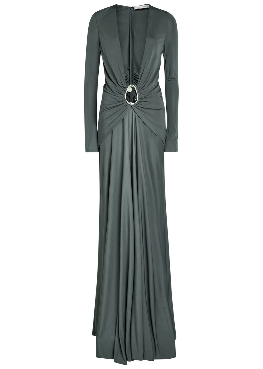 Christopher Esber Orica Cut-out Jersey Maxi Dress Blue