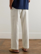 Wales Bonner - Straight-Leg Crochet-Trimmed Linen and Cotton-Blend Pyjama Trousers - White