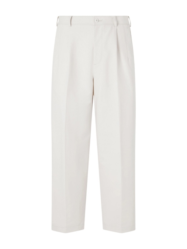 Photo: ATON - Pleated Tapered Cotton Trousers - Neutrals