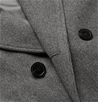 Maison Kitsuné - Oversized Belted Double-Breasted Wool-Blend Coat - Gray