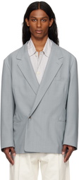 LEMAIRE Blue Soft Double Breasted Blazer
