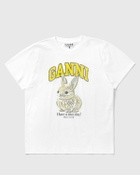 Ganni Basic Jersey Baby Bun Relaxed T-shirt White Womens Shortsleefe