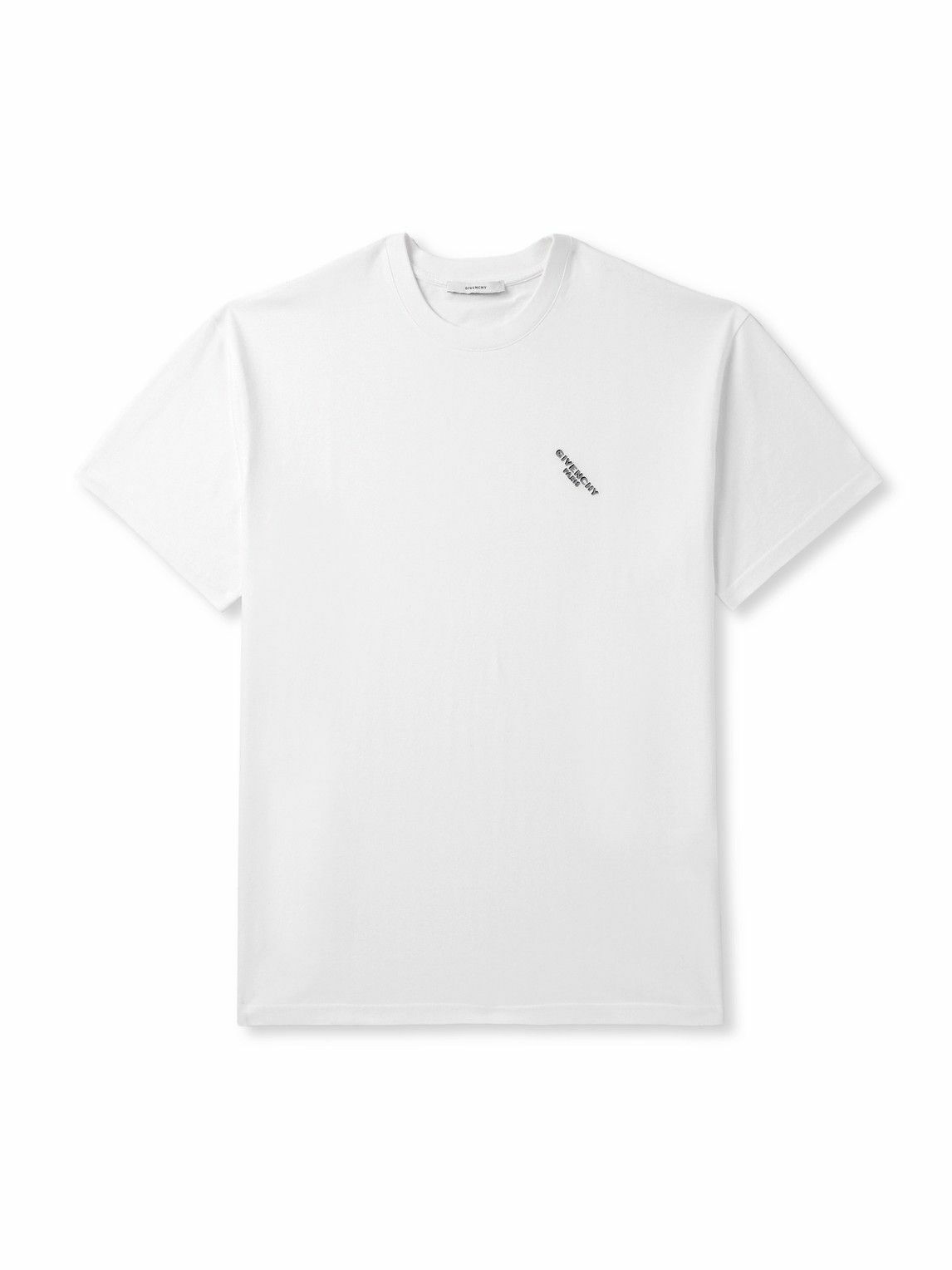 Tシャツ・カットソー Givenchy Slim Fit White Cotton T-Shirt Givenchy Men's Slim Basic Logo T-Shirt - Bergdorf Goodman