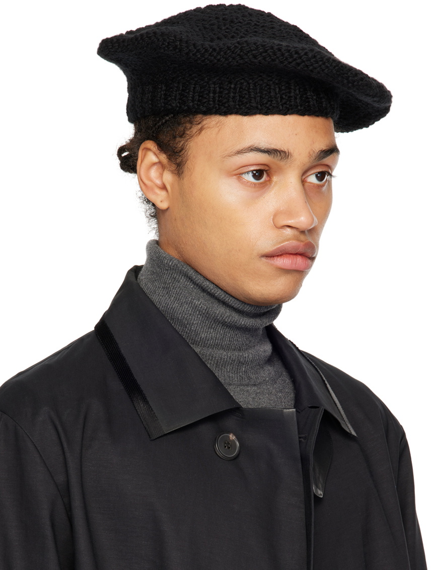 Maison Margiela Black Handmade Knit Beret Maison Margiela