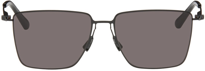 Photo: Bottega Veneta Black Ultrathin Rectangular Sunglasses