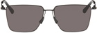Bottega Veneta Black Ultrathin Rectangular Sunglasses