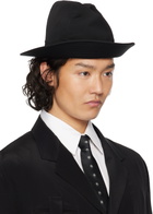 YOHJI YAMAMOTO Black Wool Gabardine Fedora