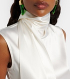 Bottega Veneta Scarf-detail silk-blend satin top