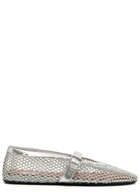 Alaïa Metallic Mesh Ballet Flats Silver