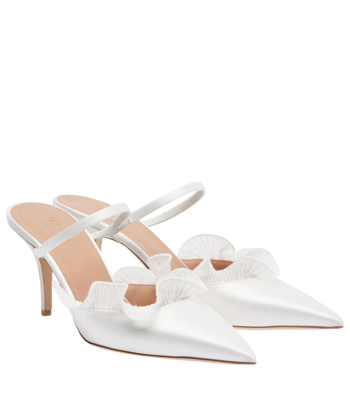 Photo: Malone Souliers Cecile 70 ruffled satin mules