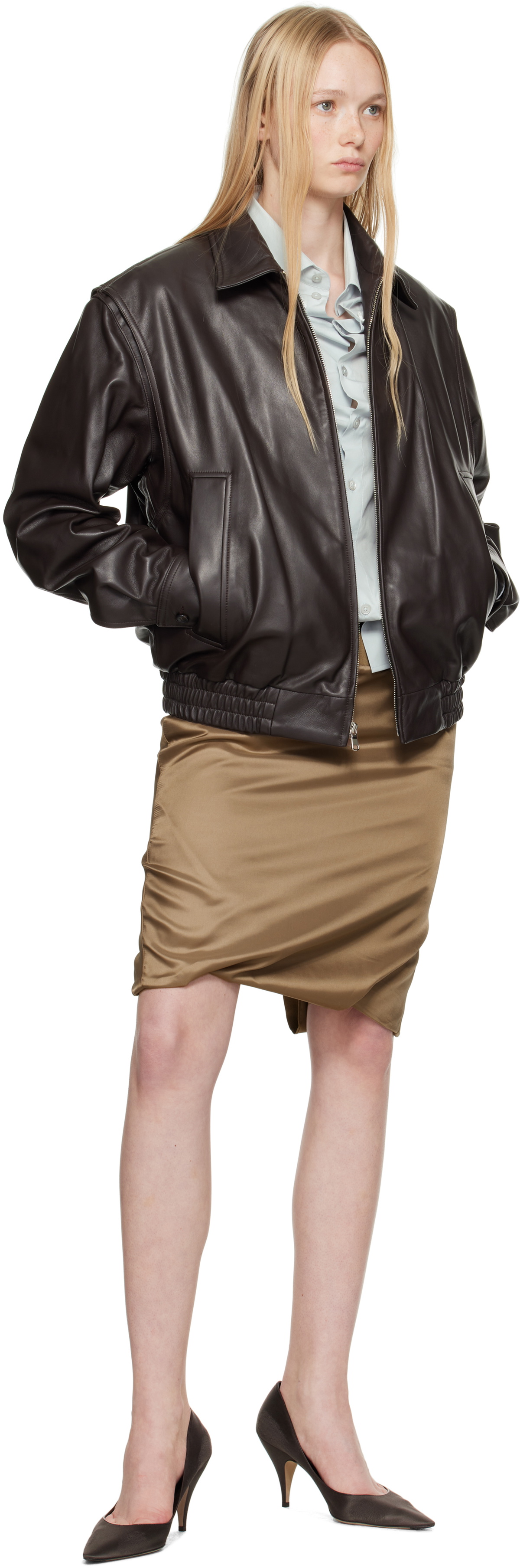 Commission Brown Garrison Leather Jacket