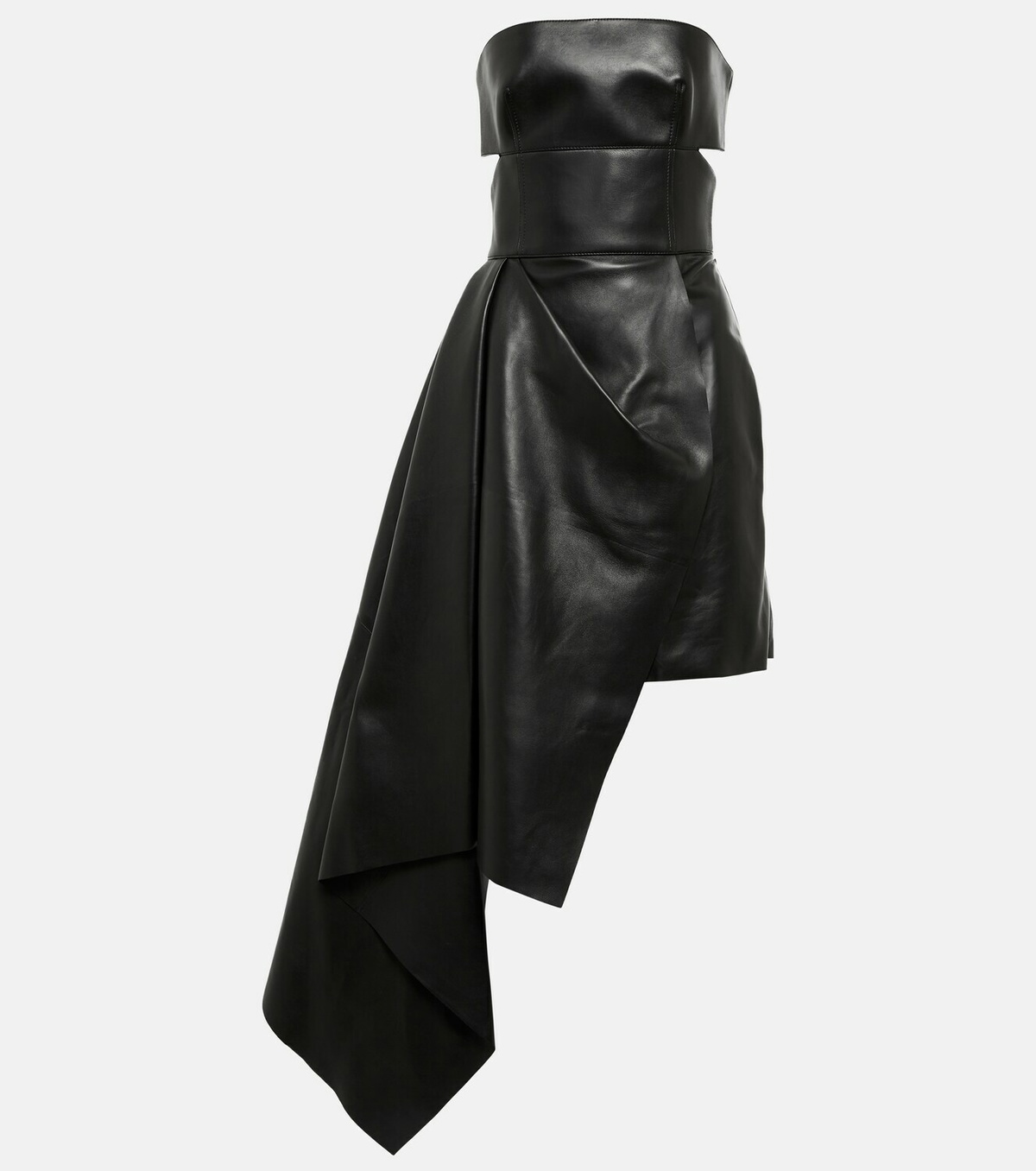 Alexander McQueen Asymmetric leather minidress Alexander McQueen