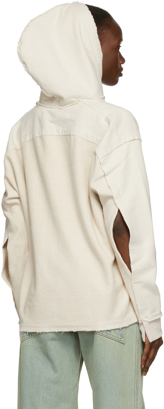 PERVERZE Off-White Center Cut Hoodie PERVERZE