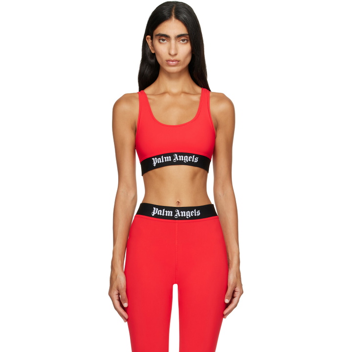 Photo: Palm Angels Red Classic Logo Sport Bra